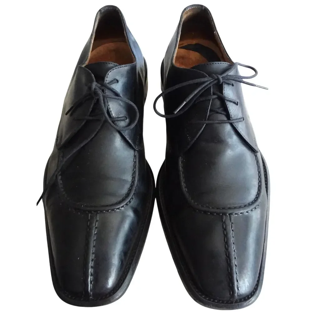 Bachrach Split Toe Black Calf Leather Oxford Derby Dress Shoe ITALY Mens 8
